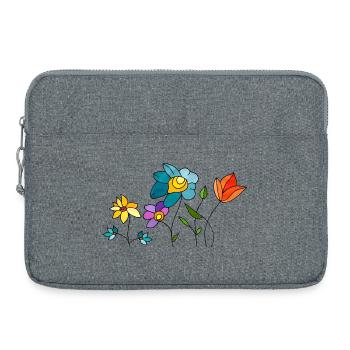 Fleur - Sacoche pour ordinateur portable 15 pouces - gris chiné - Devant