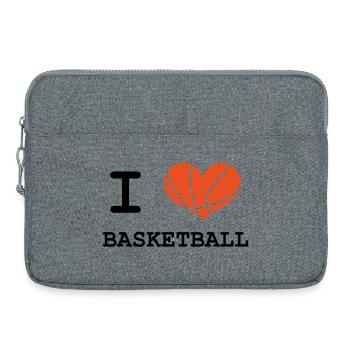J'aime le basketball - Sacoche pour ordinateur portable 15 pouces - gris chiné - Devant