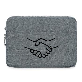Poignée de main Travail d’équipe - Sacoche pour ordinateur portable 15 pouces - gris chiné - Devant