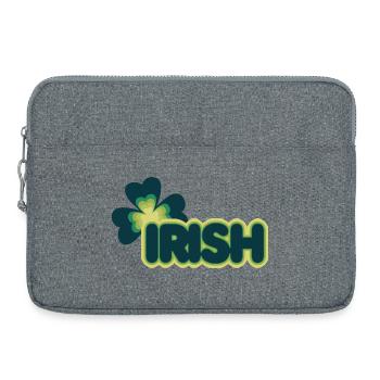 Retro Shamrock Glow - Laptop bag 15" - heather grey - Front