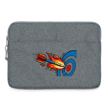 Dart Bullseye Feuer Volltreffer - Laptoptasche 15" - Grau meliert - Vorne