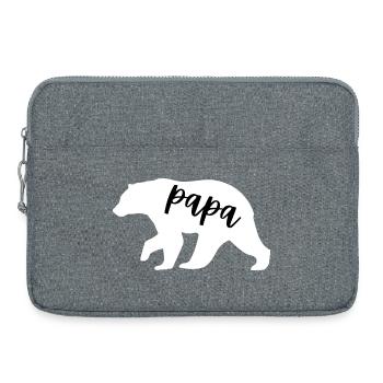 Papa Ours - Cadeau de famille mignon pour Père - Sacoche pour ordinateur portable 15 pouces - gris chiné - Devant