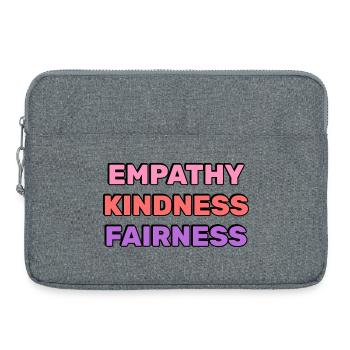Empathy Kindness Fairness  - Laptop bag 15" - heather grey - Front