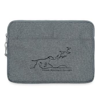 Free Soul Dog – Minimalist One Line Art - Laptop bag 15" - heather grey - Front
