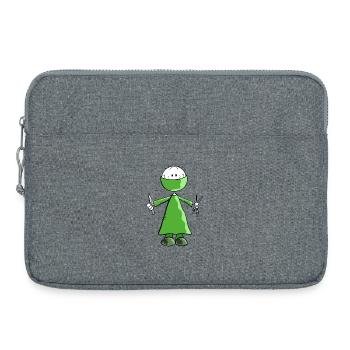 Green Surgeon Stick Figure - Surgery - Surgery - Laptop bag 15" - heather grey - Front