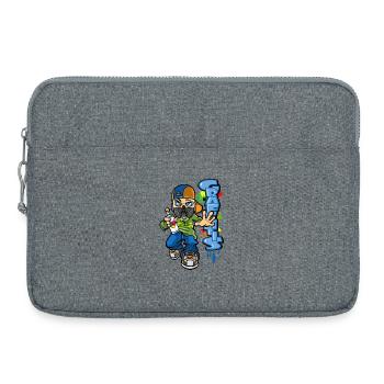 B-Boy und Graffiti - Laptoptasche 15" - Grau meliert - Vorne