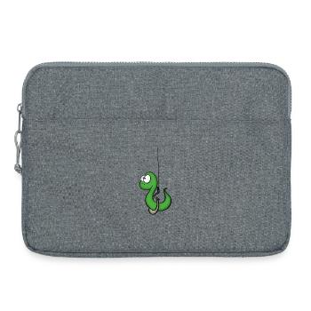 green worm - Laptop bag 15" - heather grey - Front