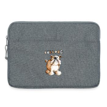 Süße Englische Bulldogge - Laptoptasche 15" - Grau meliert - Vorne