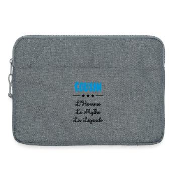 Cousin - Cousine - Famille - Naissance - Bébé - Laptop bag 15" - heather grey - Front