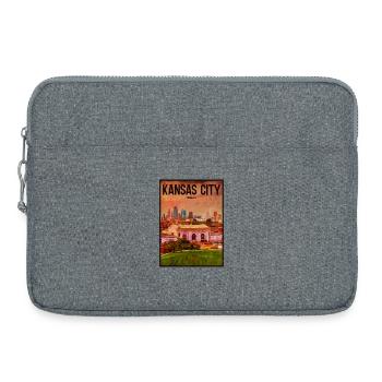 Kansas City Cityscape Rétro - Sacoche pour ordinateur portable 15 pouces - gris chiné - Devant