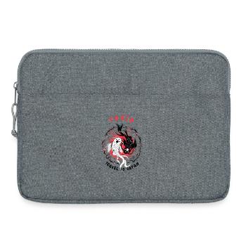 Koï de Tokyo, Japon - Sacoche pour ordinateur portable 15 pouces - gris chiné - Devant