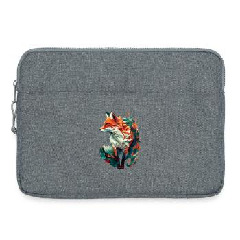 Fuchs Artwork Polygon Origami Orange Grün Edel - Laptoptasche 15" - Grau meliert - Vorne
