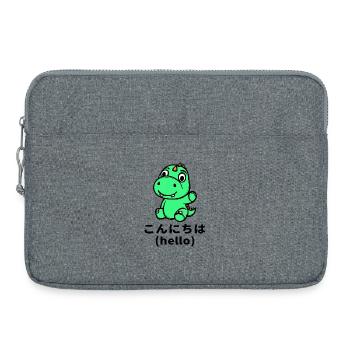 Dino Anime Manga Cartoon Cartoon Déclaration - Sacoche pour ordinateur portable 15 pouces - gris chiné - Devant