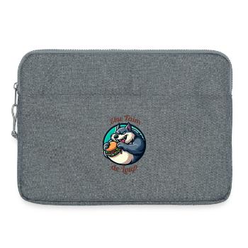 Loup et Hamburger | citation une faim loup humour - Sacoche pour ordinateur portable 15 pouces - gris chiné - Devant