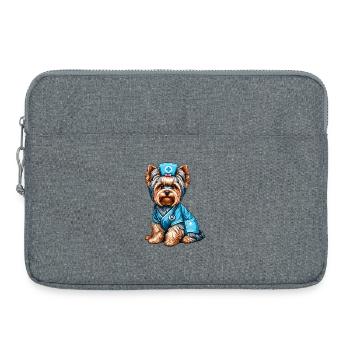 Yorkshire terrier nurse - Laptop bag 15" - heather grey - Front
