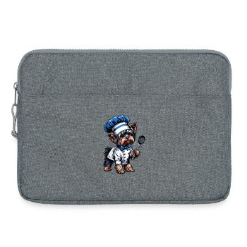 Yorkshire terrier cook - Laptop bag 15" - heather grey - Front