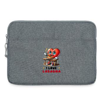 J'adore la cuisine italienne en forme de cœur de - Sacoche pour ordinateur portable 15 pouces - gris chiné - Devant