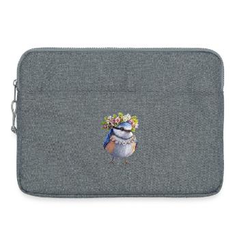 Bird Floral Wreath - Laptop bag 15" - heather grey - Front