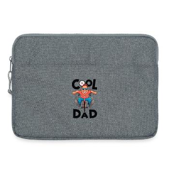 Cool papa cyclisme illustration - Sacoche pour ordinateur portable 15 pouces - gris chiné - Devant