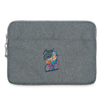 Cool papa cyclisme illustration - Sacoche pour ordinateur portable 15 pouces - gris chiné - Devant