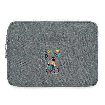 Vibrant Cool Daddy Cyclist Design - Sacoche pour ordinateur portable 15 pouces - gris chiné - Devant