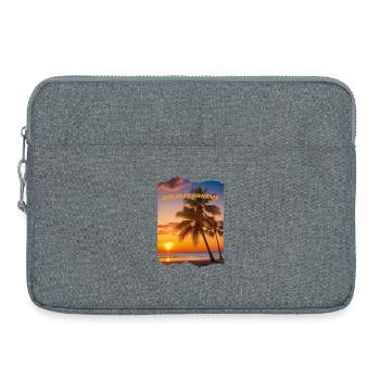 Holiday Dreams - Beach with sunset - Laptop bag 15" - heather grey - Front
