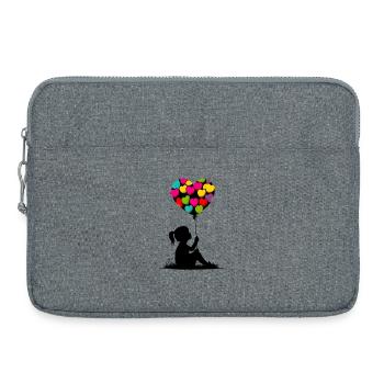 Amour du cœur - Sacoche pour ordinateur portable 15 pouces - gris chiné - Devant