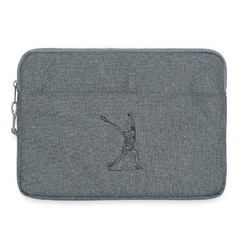 Dessin d’un joueur de badminton - Sacoche pour ordinateur portable 15 pouces - gris chiné - Devant