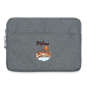 Milan Skyline – Italy's fashion and design metropolis - Laptop bag 15" - heather grey - Front