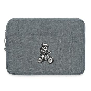 Fahrrad Chihuahua Sonnenbrille Bike Geschenk - Laptoptasche 15" - Grau meliert - Vorne