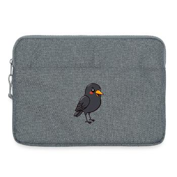oiseau merle noir - Sacoche pour ordinateur portable 15 pouces - gris chiné - Devant