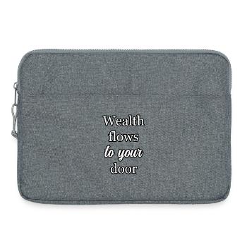 Manifest Prosperity: Reichtum fließt bis vor die Haustür Kunst - Laptoptasche 15" - Grau meliert - Vorne