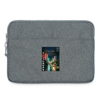Neonlicht Nachtstadt Szenen - Laptoptasche 15" - Grau meliert - Vorne