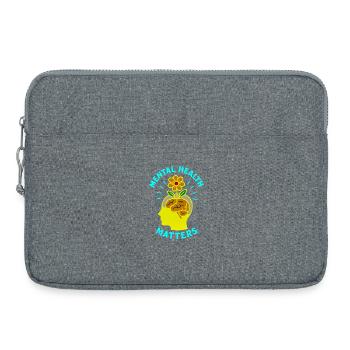Blume für psychische Gesundheit - Laptoptasche 15" - Grau meliert - Vorne