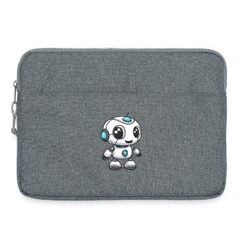 Petite impression de visage de robot futuriste - Sacoche pour ordinateur portable 15 pouces - gris chiné - Devant