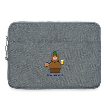 Münchner Bär 2025 Festdesign - Laptoptasche 15" - Grau meliert - Vorne