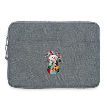 Patchwork bonhomme de neige joie des fêtes - Sacoche pour ordinateur portable 15 pouces - gris chiné - Devant