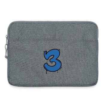 Graffiti Bleu Numéro 3 Gouttes - Sacoche pour ordinateur portable 15 pouces - gris chiné - Devant