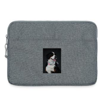 Chien en mosaïque avec collier coloré - Sacoche pour ordinateur portable 15 pouces - gris chiné - Devant