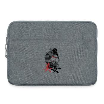 Beauté florale noire et rouge - Sacoche pour ordinateur portable 15 pouces - gris chiné - Devant