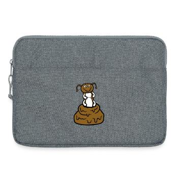 Lustige Raupe Scheiße Kothaufen Haufen Ekel Kacke - Laptoptasche 15" - Grau meliert - Vorne