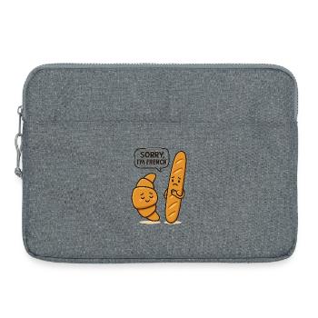 Croissant et baguette – Sorry I'm French humour - Laptop bag 15" - heather grey - Front