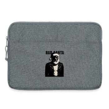 Rebel Santa in Leather Jacket - Laptop bag 15" - heather grey - Front
