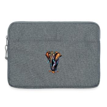 Ornament Elephant mit Herbstpumpkins - Laptoptasche 15" - Grau meliert - Vorne
