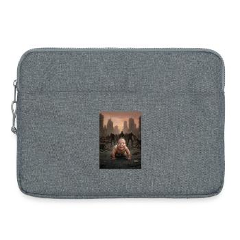 Baby in zombie city forest - Laptop bag 15" - heather grey - Front