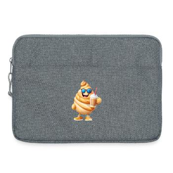 Croissant au café - Sacoche pour ordinateur portable 15 pouces - gris chiné - Devant
