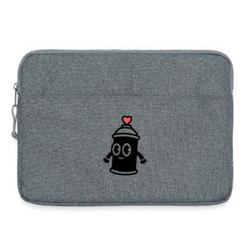 Graffiti Spraydose | Street Art mit Herz - Laptoptasche 15" - Grau meliert - Vorne