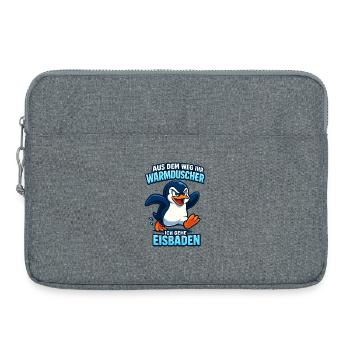 Eisbaden Pingiun Lustiger Spruch - Laptop bag 15" - heather grey - Front