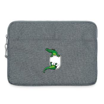 Crocodile dans la poche de la chemise - Sacoche pour ordinateur portable 15 pouces - gris chiné - Devant