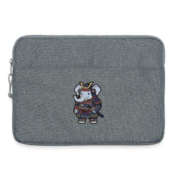 Elephant Samurai in Warrior Armor - Laptop bag 15" - heather grey - Front